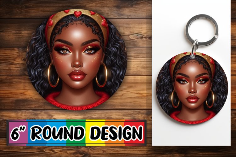 Blissful Keychain Sublimation PNG, Love Girl