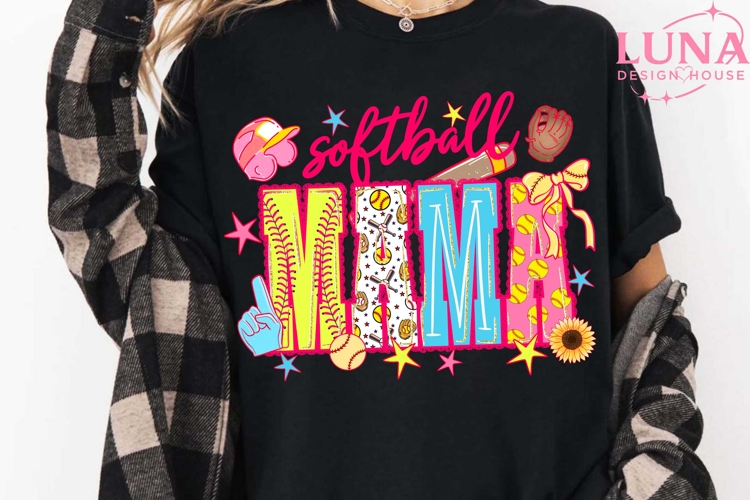 Preppy Softball Season Bow Glitter Png, Softball Game Day Pn