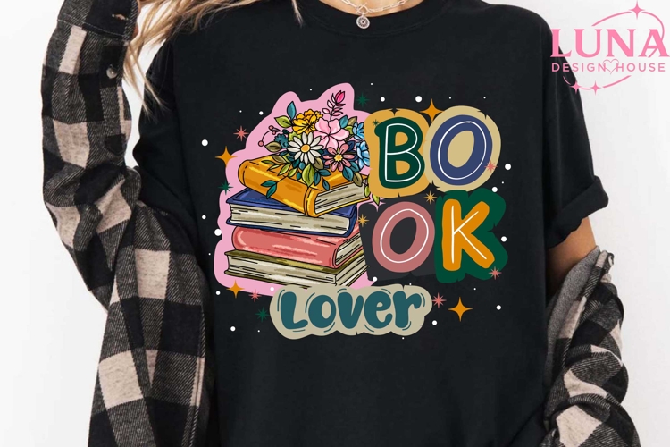 Boho Wildflower Book Lover Png, Reading Teacher Png