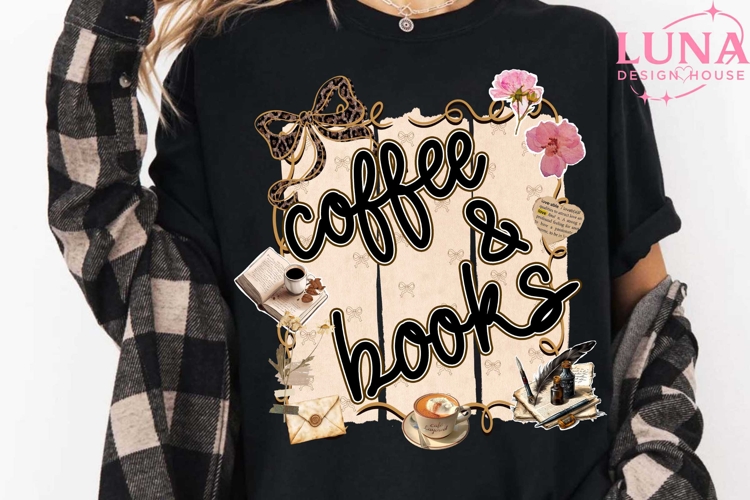 Books And Coffee Png, Books Png, Coffee Png, Books Sublimati