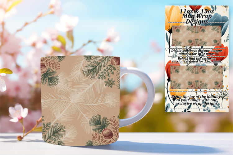 Enchanting 15oz Mug Wrap Png Template , Christmas