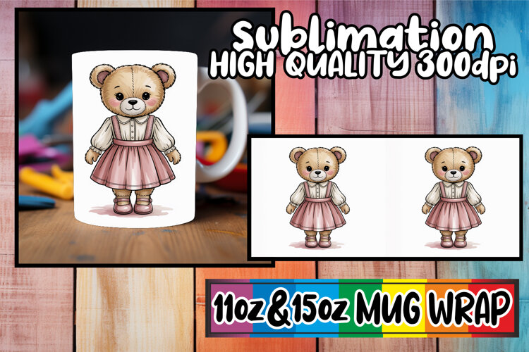 Cozy moments sublimation print wrap, Teddy Bear example image 1