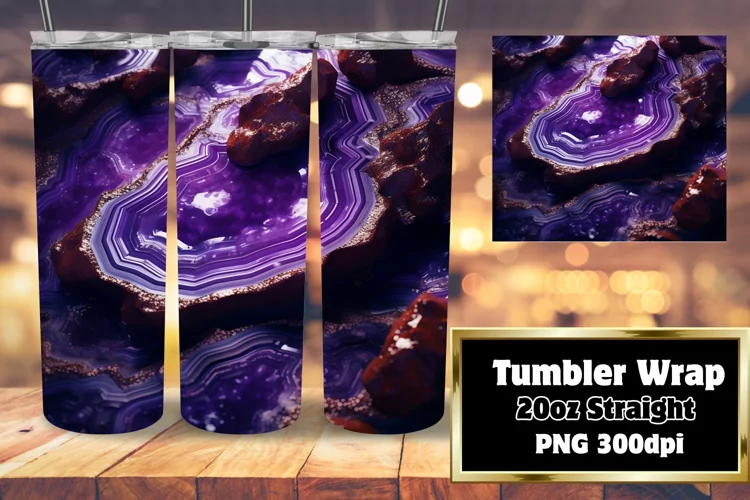 Geode Agate 3D Tumbler 20oz Sublime Glitter