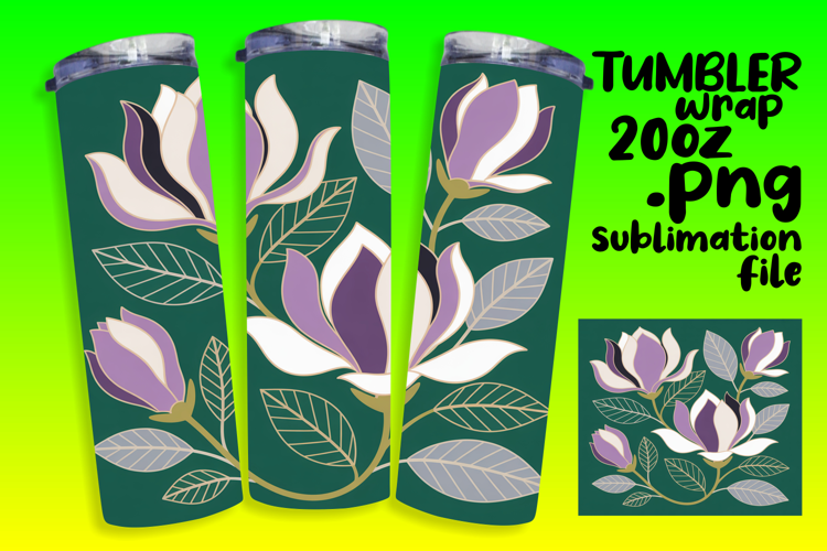 LUXE 20oz Tumbler Wrap Design , Flowers