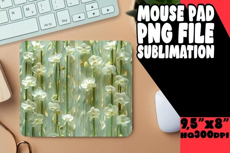 Trendy Floral Sublimation Pad - Modern Desktop Essential