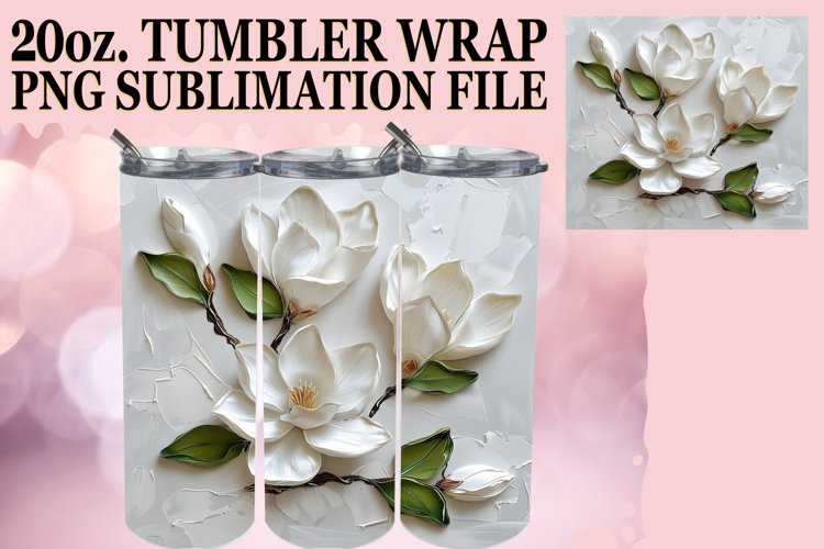 Elegant Flower Euphoria: 3D Tumbler Sublimation