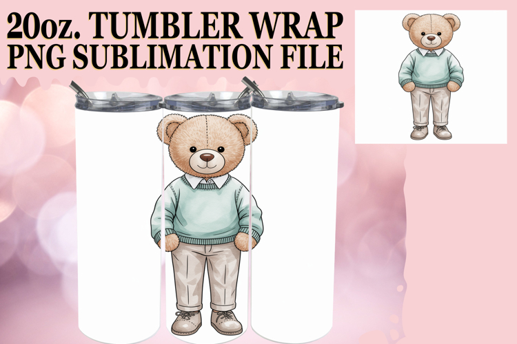 Bright Nights 20oz tumbler wrap, Teddy Bear