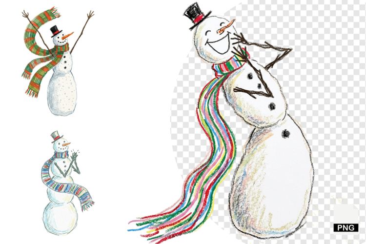 Whimsical Snowman PNG