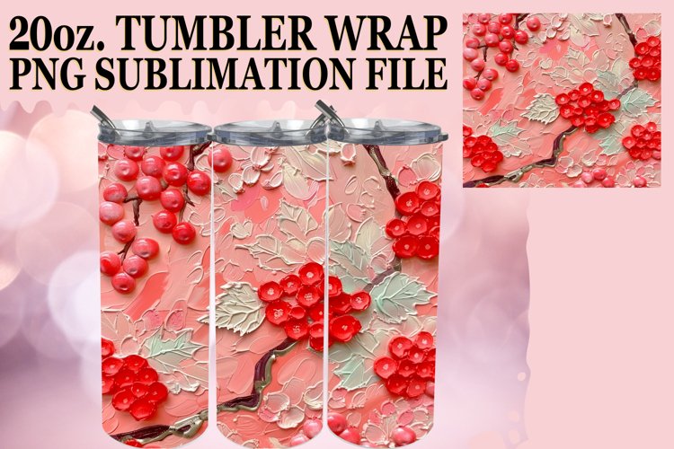 3D Fruit and Flower Tumbler Wrap example image 1