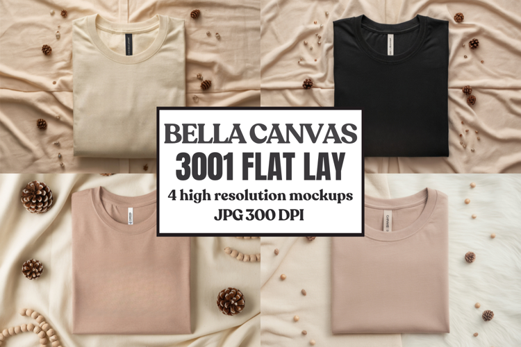 Bella Canvas 3001 Flat Lay T-Shirt Mockup