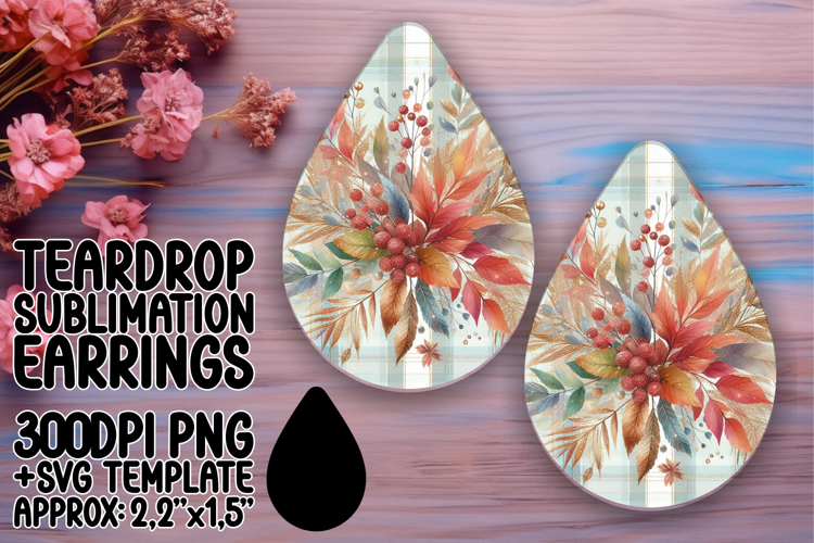 Lovely Teardrop Design for Crafting , Autumn Flower