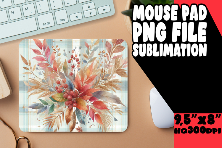 Cheerful Mouse Mat Sublimation Style, Autumn Flower