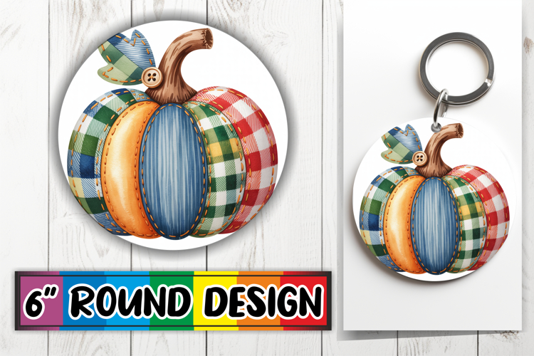 Luminous Round Designs Sublimation PNG, Pumpkin Watercolor