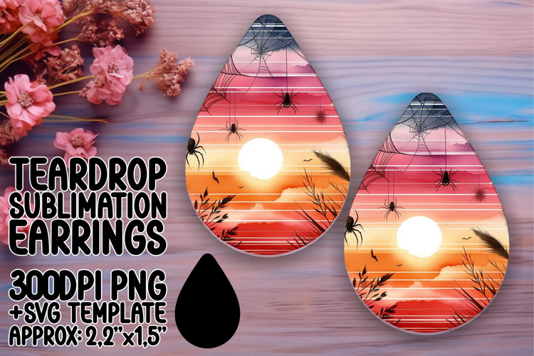 Sleek Teardrop Earrings Design Template , Halloween