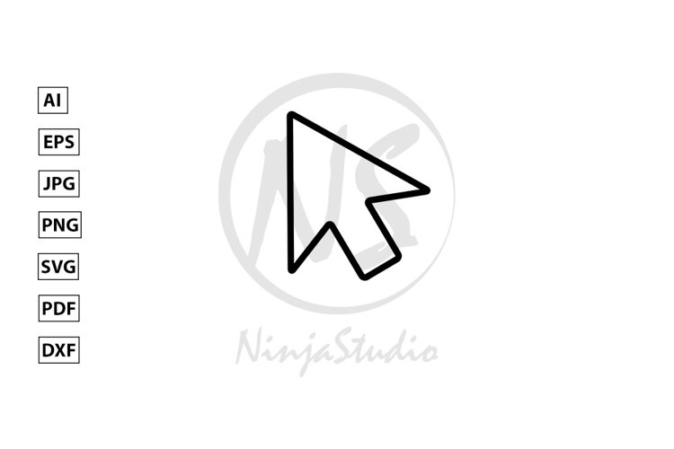 Mouse Cursor Line Icon In Flat Style Vector example image 1