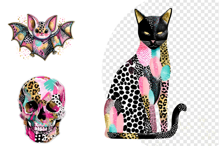 Coquette Sparkly Halloween Clipart example image 1