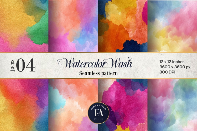 Watercolor Wash Digital Paper | Seamless Rainbow Texture