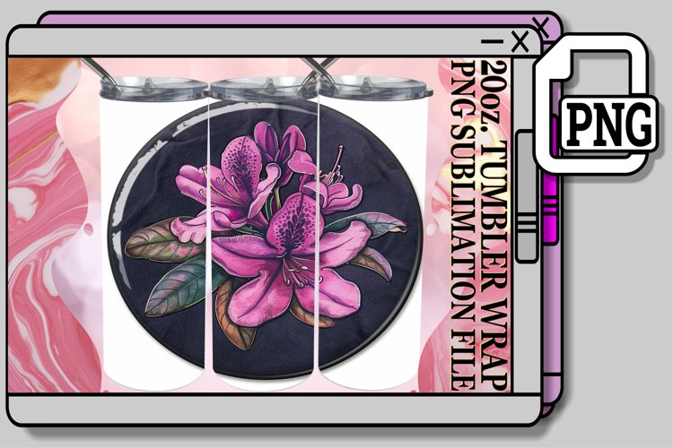 Denim Flower Tumbler Sublimation Spring 20oz example image 1