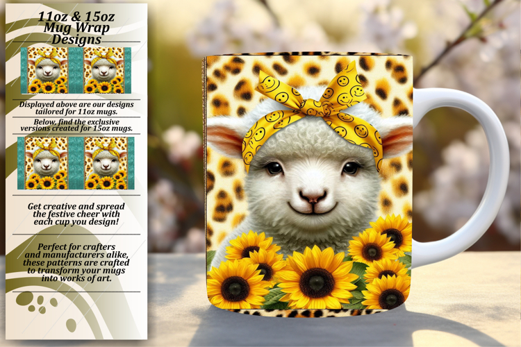 LUXURIOUS 11oz PNG Mug Wrap Template , Cute Animals