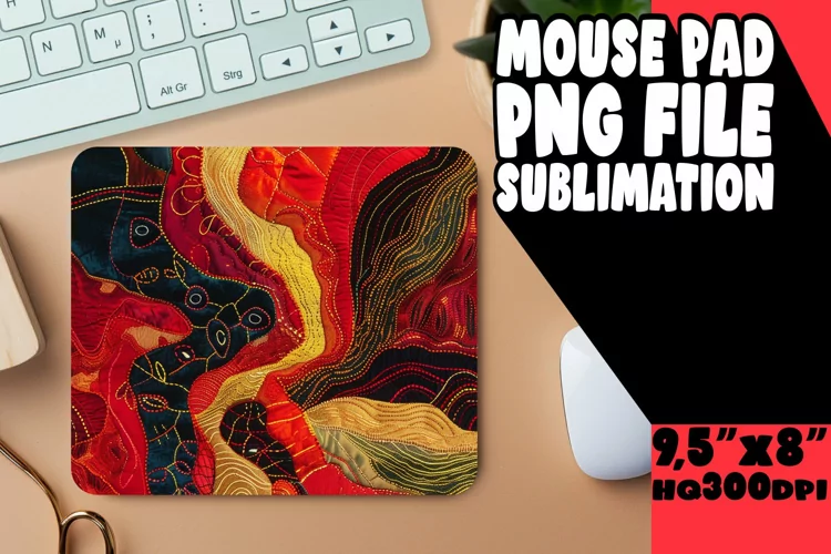 Elegant 3D Embroidery Mouse Pad Sublimation