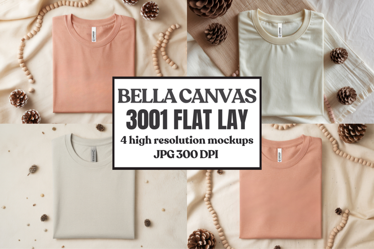 Bella Canvas 3001 Flat Lay T-Shirt Mockup
