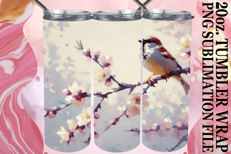 Inspiring vibes 20oz tumbler wrap, Birds