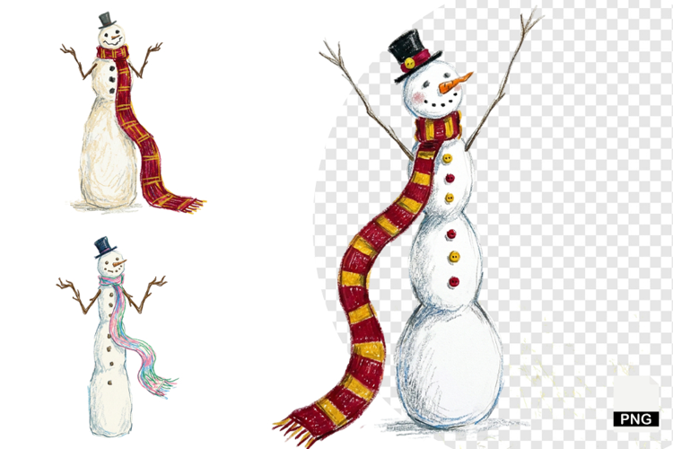 Whimsical Snowman PNG