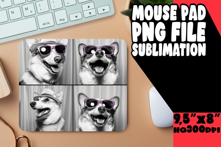 Cheerful Dog Photo Sublimation Mouse Pad Design for Personal