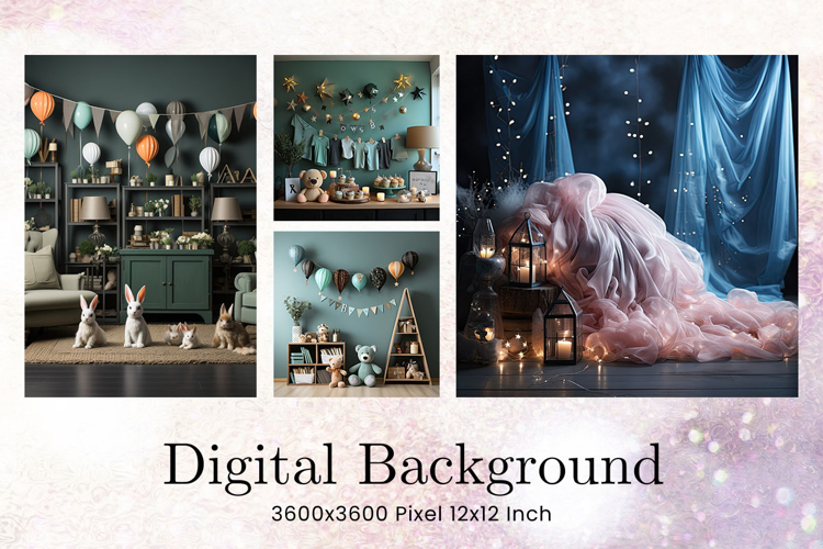 Newborn Backdrop Baby Digital Background Kids Room Studio139