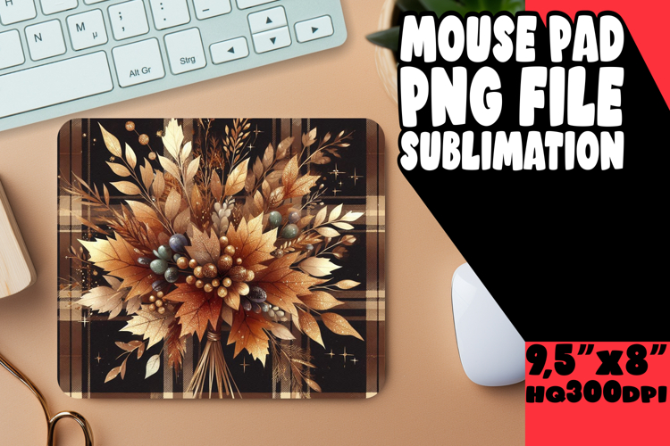 Playful Desk Pad Design Sublimation, Autumn Flower