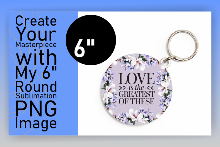 Charming Keychain Round Design Template , Religious