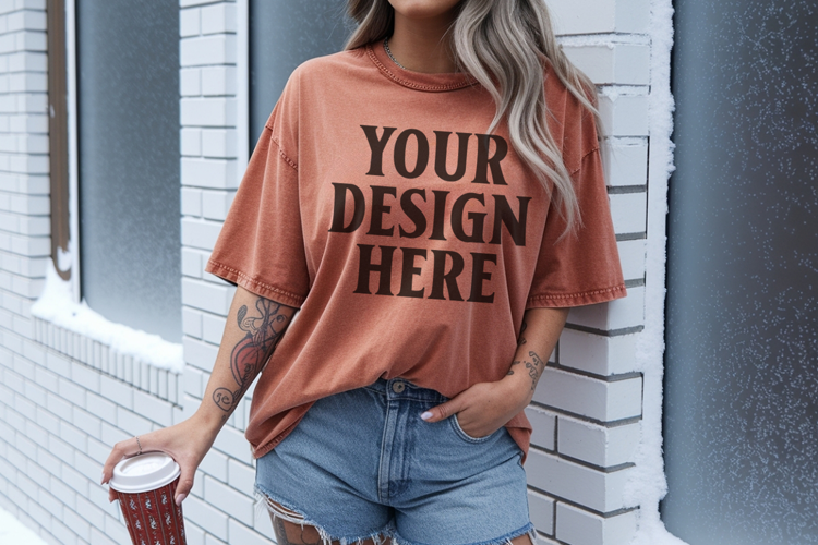 Yam Christmas Comfort Colors 1717 TShirt Mockup, CC 1717