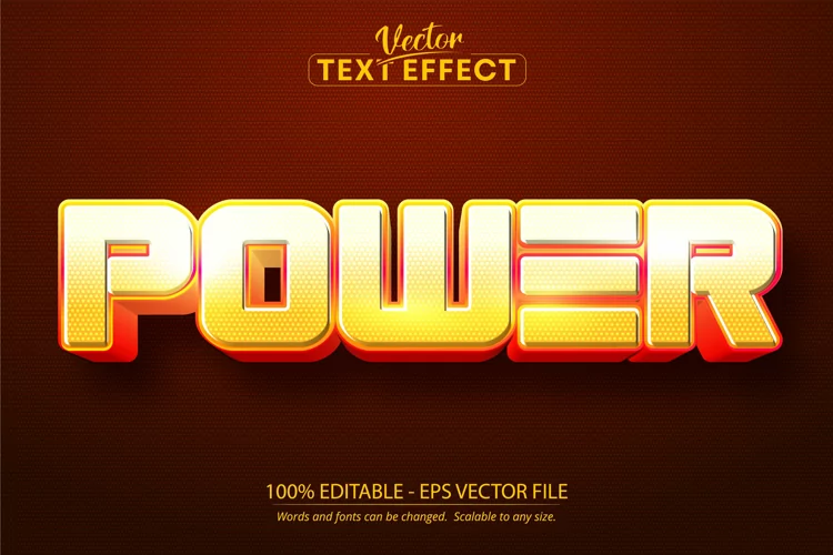Cartoon text effect, editable power text style