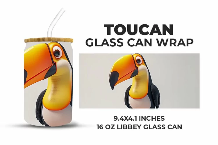 Toucan Glass Can Wrap