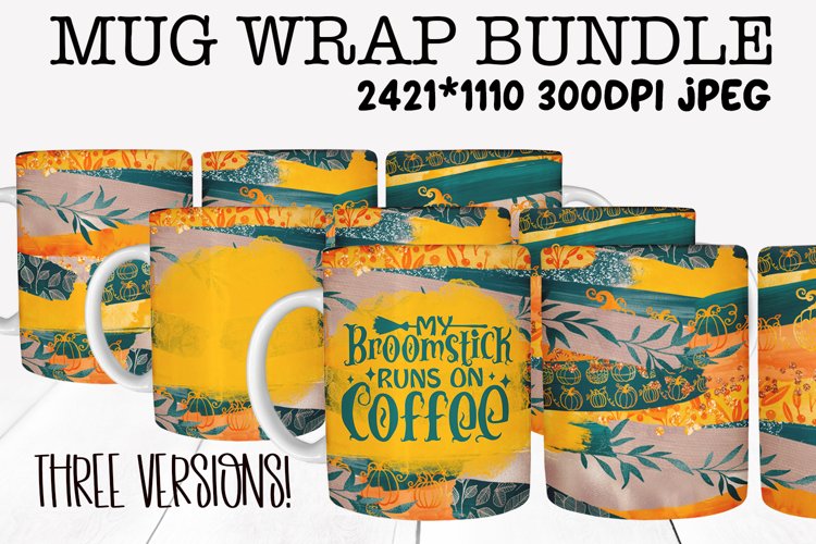 Mug Sublimation Wrap - Halloween Broomstick Bundle
