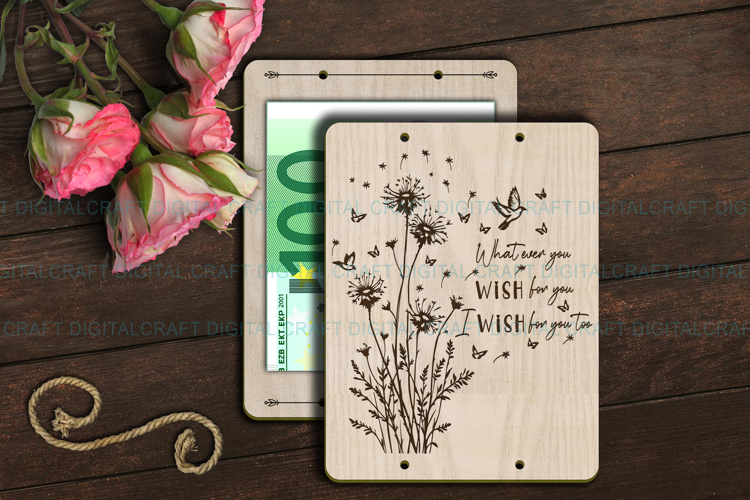 Birthday Money holder card svg laser cut Digital Download