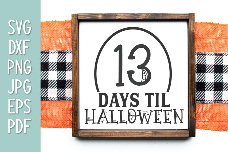 Days Til Halloween Sign SVG example image 1