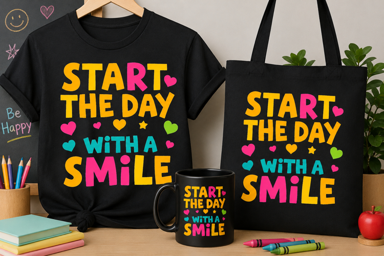 Start Today With a Smile PNG, Positive School Design