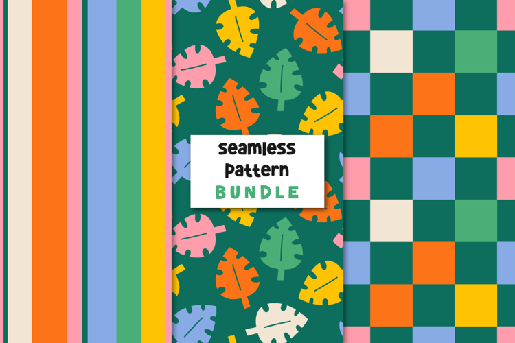Summer Patterns Leaves Background Seamless Pattern Bundle