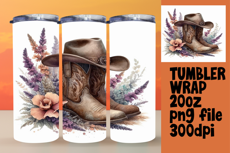 Beautifully Designed 20oz Tumbler , Western