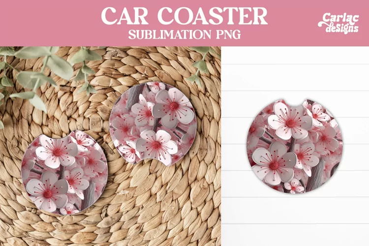 Flowers Car Coaster, 3D Car Coaster