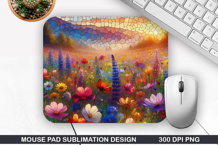 Mouse Pad Sublimation, Spring Flowers Mouse Pad PNG Design