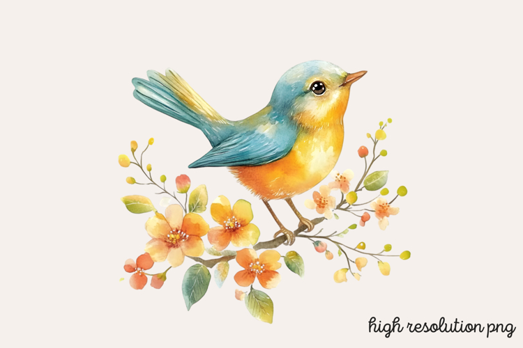 Watercolor Spring Garden Clipart PNG