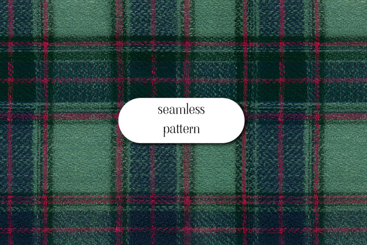 Green Red Tartan Seamless Pattern Digital Paper Background