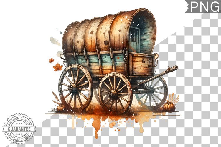 Fall Wagon Garden Sublimation - Fall Clipart PNG Design