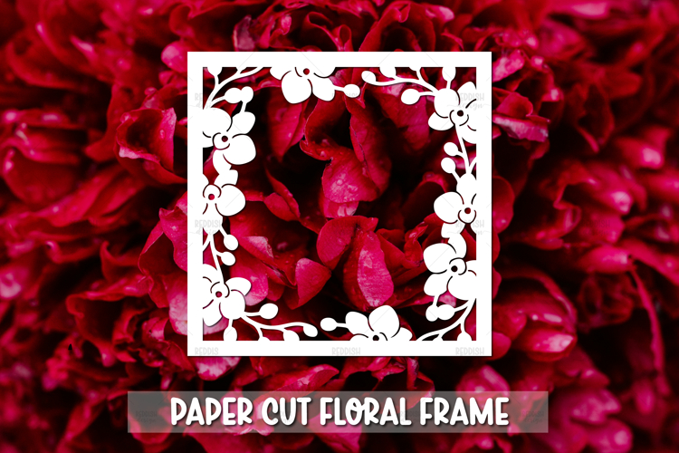Paper cut Floral Frame SVG Cricut,Silhouette Craft