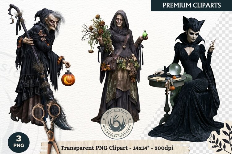Hollow Eve Procession Halloween Clipart, Horror characters example image 1