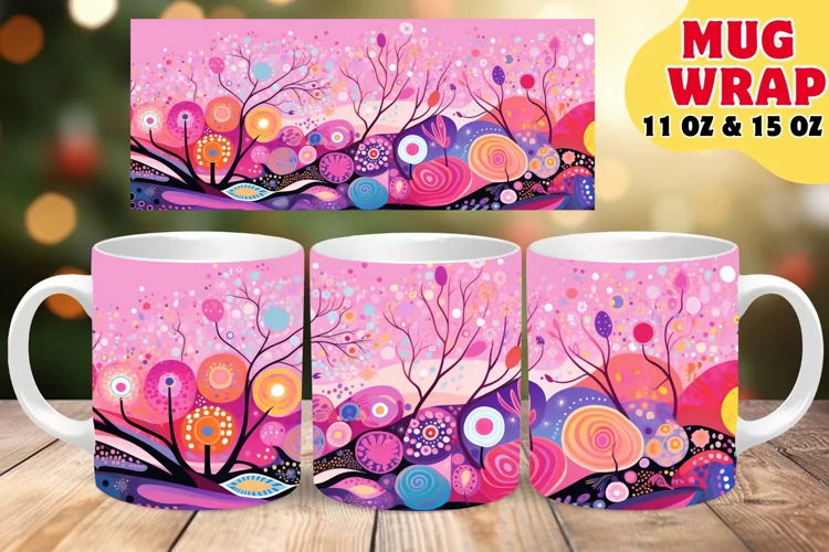 Vivid Chromatic Whirl: Colorful Mug Design