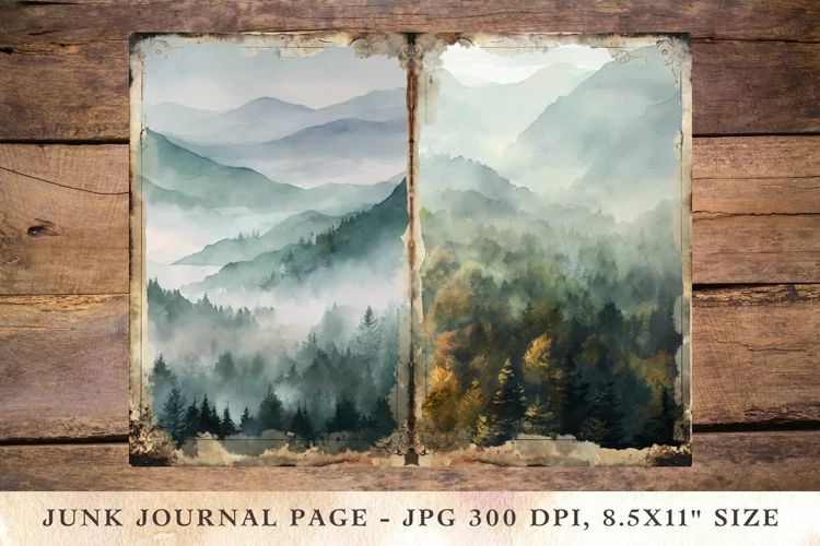 Printable Junk Journal landscape 1