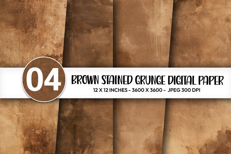 Brown Stained Grunge Digital Paper example image 1